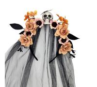 NUEAYMS Fascia per capelli multiuso per costume da strega con velo lungo, accessorio per lo styling dei capelli, per feste di Halloween, servizi fotografici, riunioni di famiglia, copricapo per feste