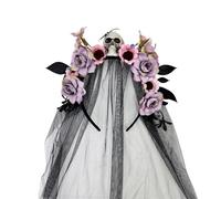 NUEAYMS Fascia per capelli multiuso per costume da strega con velo lungo, accessorio per lo styling dei capelli, per feste di Halloween, servizi fotografici, riunioni di famiglia, copricapo per feste