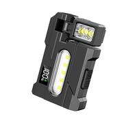 NUEAYMS Lampada da lavoro con base ricaricabile, con indicatore della batteria girevole e avviso per emergenze e attività all'aperto, LED rotante magnetico
