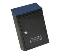 NUEAYMS Portapacchi decorativo in metallo da parete, colore: nero | Con pannello frontale per moduli di appunti di famiglia