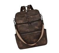 NUEAYMS PU Leather Backpack Large Capacity Casual Daypacks Travel Bag Student School Fashion for Girl Teens Pu Leather School Retro Travel Casual Daypacks