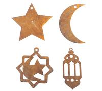 NUEAYMS Set di 4 ciondoli arrugginiti a forma di stella, perfetti per portico arrugginito e scultura da giardino, decorazione da giardino