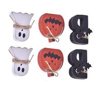 NUEAYMS Statuetta Spettri Halloween In Legno Naturale Decorazione In Materiali Sicuri Per Feste A Tema All'aperto Per Interni Decorazione Spettri Legno Halloween