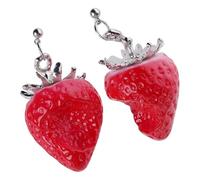 NUEAYMS Stili Collana/Orecchini con fragole in resina, ideali per abiti formali casual per migliorare fascino individuale e la fiducia in se stessi Regalo per lei