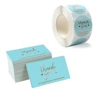 NUEAYMS Thank You Cards And Sticker for Supporting My Small Business Thanks Labels for Your Order Packaging Envelope Seal Thank Card Set
