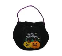 NUEAYMS Velvets - Borsa a forma di zucca stagionale, capiente per collezionisti di dolci, struttura in tessuto stabile, manici ergonomici, soluzione per conservare caramelle o dolci, Nero , A, Mass