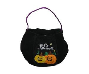 NUEAYMS Velvets - Borsa a forma di zucca stagionale, capiente per collezionisti di dolci, struttura in tessuto stabile, manici ergonomici, soluzione per conservare caramelle o dolci, Nero , A, Mass