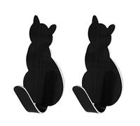 NUEEUDD 2 Pezzi Appendiabiti a Forma di Coda di Gatto - Decorativo in Acciaio Inossidabile, Porta a Muro, Gancio per Vestiti, Grigio