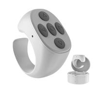 Nueihbring Fingertip Wireless Bluetooth Remote Control, 2025 New Bluetooth Scrolling Ring, 10m Control Range, for Take Photos, Page Turner & Scroll Videos,Volume, Adapt to All Apps (White)