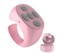 Nueihbring Fingertip Wireless Bluetooth Remote Control, 2025 New Bluetooth Scrolling Ring, 10m Control Range, for Take Photos, Page Turner & Scroll Videos,Volume, Adapt to All Apps (Pink)