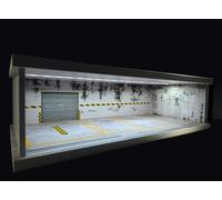 NUEIOVRW 1:43 Diorama Parcheggio, Illuminazione LED Diecast Auto Garage Scena Vetrina, Città Auto Showroom Modello Scena Display Case, Regali Collezionabili (MJ-07)