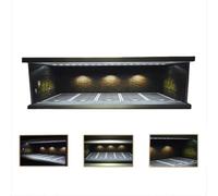 NUEIVRW 1/43 Diorama Car Garage Modello auto con Luce LED Diecast Modellino Scena Vetrina Città Auto Parcheggio Case Showroom Modello con Copertura Acrilica