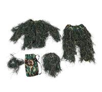 Nuelreva Abito Ghillie per Bambini Altezza 43.31-51, 18 Pollici, 5 in 1 Abito Mimetico 3D traspirato, Abiti da Caccia tra Cui Giacca, Pantaloni, Cappuccio, Carry Borse Ghillie per Uomini