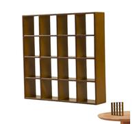 Nuelreva Libreria di Bambola libreria realistica in Legno Realistico 1:12 in Miniatura 16 griglia Mini scostruzione Mini Spalline mobili da Bambola per Le Decorazioni degli Accessori Colore Noce