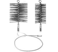 Nuenen 3 Pezzi Set di Spazzole per Tubi di Stufa 70 mm 120 mm Scovolo per Caminetto Spazzacamino con Asta Flessibile Scovolino per Camino Pulizia di Caldaia Attrezzi per Pulire Canna Fumaria
