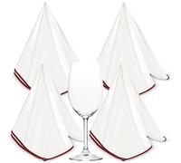 Nuenen 4 Panni in Microfibra per Lucidare Bicchieri di Vetri Stracci per Lucidatura Grandi 50 x 65 cm Strofinacci Riutilizzabili per Pulizia Superficie Lucida Occhiali Finestre, Bianco e Vino Rosso