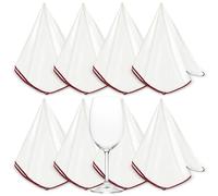 Nuenen 8 Panni in Microfibra per Lucidare Bicchieri di Vetri Stracci per Lucidatura Grandi 50 x 65 cm Strofinacci Riutilizzabili per Pulizia Superficie Lucida Occhiali Finestre, Vino Rosso, Bianco