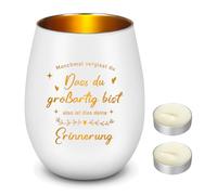 Nuenen Portacandele in Vetro Portalumini in Vetro con 2 Candele Coppa Candela con Incisione Manchmal Vergisst du Dass du Großartig Bist Also Erinnerung Regalo Ispiratore per Famiglia(Incoraggiare)