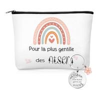 Nuenen Regalo ATSEM Portachiavi e Trousse per il Trucco Pour la Plus Gentille des ATSEM Grazie Regalo di Fine Anno per Insegnante di Scuola Materna, Assistente, Professore, Educatori, Tata