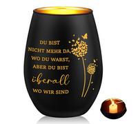 Nuenen Regalo di Lutto Luce Lutto con Incisione Regali Commemorativi Candela da Lutto di Consolazione Regalo di Condoglianze per gli Amici in Lutto Ricordo del Defunto(Nero,Farfalla 3)