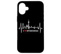 Nürnberg Skyline Battito del Cuore Germania Norimberga Custodia per iPhone 16 Plus