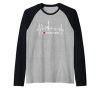 Nürnberg Skyline Battito del Cuore Germania Norimberga Maglia con Maniche Raglan