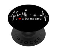 Nürnberg Skyline Battito del Cuore Germania Norimberga PopSockets PopGrip Adesivo