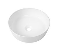 NUESTRA VIDA Lavabo da Appoggio in Ceramica Bianca Forma Rotonda, Lavandino Bagno Piccolo, per Piccoli Guardaroba e Bagno, 39 x 11,5 mm