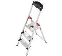 NUEVO 2024 - Escalera de tijera de aluminio con peldaño ancho XXL EasyClix (3 peldaños)
