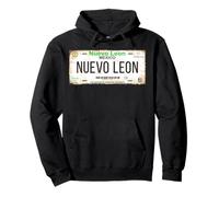 Nuevo León Monterrey Mexico License Plate Vacation Beach Felpa con Cappuccio