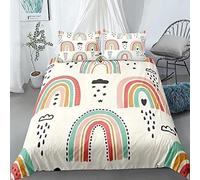 NUEYSP Copripiumino Matrimoniale Arcobaleno Bambini Bambina Copripiumino Matrimoniale 250x200 con Cerniera Nascosta Caldo Anallergica Microfibra Copripiumini e 2 Federe 50x80 cm
