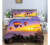 NUEYSP Copripiumino Singolo Mongolfiera Bambina Bambini Copripiumino 150x200 cm con Cerniera Caldo Traspirante Microfibra Copripiumini e 1 Federe 50x80 cm