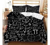 NUEYSP Set Copripiumino una Piazza e Mezza Matematica Bambina Bambini Copripiumino 200x200 con Cerniera Caldo Morbido Anallergica Microfibra Copripiumini e 2 Federe 50x80 cm