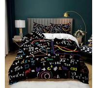 NUEYSP Set Copripiumino una Piazza e Mezza Matematica Bambina Bambini Copripiumino 200x200 con Cerniera Caldo Morbido Anallergica Microfibra Copripiumini e 2 Federe 50x80 cm