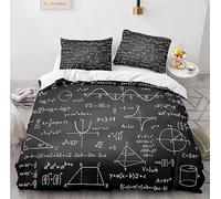 NUEYSP Set Copripiumino una Piazza e Mezza Matematica Bambina Bambini Copripiumino 200x200 con Cerniera Caldo Morbido Anallergica Microfibra Copripiumini e 2 Federe 50x80 cm