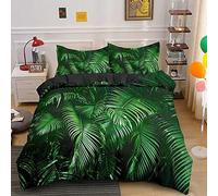 NUEYSP Set Copripiumino una Piazza e Mezza Pianta verde Bambina Bambini Copripiumino 200x200 con Cerniera Caldo Morbido Anallergica Microfibra Copripiumini e 2 Federe 50x80 cm