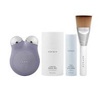 NuFACE Mini+ - Kit di dispositivi per il viso a microcorrente, approvato dalla FDA, per scolpire il viso e rassodare la pelle, per contouring e tonificare + attivatore di gel microcorrente, crema per