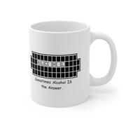Nufar Tazza da caffè in ceramica da 325 ml, con scritta in lingua inglese "Sometimes Alchohol Is the Answer", divertente tazza da caffè per il giorno di San Patrizio Fortune of Wheel, 24ja06mbB111