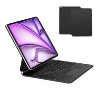 Nuflaz Tastiera per iPad Air 13" (M2 2024/M3 2025) e iPad Pro 12,9" (3ª-6ª Gen) - Magic Keyboard con Trackpad Multi-Touch, Retroilluminata, Ricarica USB-C, QWERTY Italiano, Nero Grigio