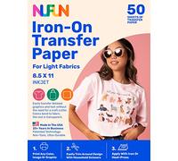 NuFun Activities Carta termoadesiva stampabile per magliette, tessuti leggeri, 50 fogli 21,6 x 27,9 cm, lunga durata, durevole, qualità professionale, facile fai da te, non tossico, Made in USA