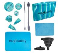 Nugbuddy Kit per la pulizia dei vetri, accessori riutilizzabili in silicone, kit completo per pulire il pezzo, basta aggiungere il detergente, borsa riutilizzabile, spazzole, tappetino, tappi e tappi,