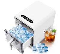 Nugget Ice Maker Countertop, 12 Pezzi/10 Minuti Compact Ice Machine con Auto -Pulizia, Perfetto per Il Bar di Casa, Controsoffitto da Cucina, Camper, Appartamenti, Campeggio, Casa di Casa white