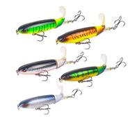 Nuguri Esche Artificiali con Elica - Whopper Plopper Wobbler Set - Spiral Esca Pencil 13g Popper Swimbait Top Water Esche per Pesca a Coda di Pesce Persico, Carpa, Trota, Valleye