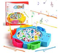 Nuheby Gioco Pesca Pesci Giochi Bambini 3 4 5 6 Anni con 6 Canna da Pesca 21 Pesce Giocattoli, Musicale Giocattolo Pesca Pesciolini Gioco da Tavola Regalo Bambini Bambina Bambino 3 4 5 6 Anni