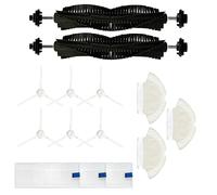 NUHFUFA 14 PZ Robot Aspirapolvere Accessori per Tefal Rowenta X-plorer Serie 75 RG7687, 2 Spazzole Principale/6 Spazzola Laterale/3 Panni/3 Filtri