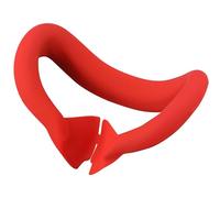 NUHFUFA Copertura in silicone per cuffie VR compatibile con Quest 3, cuscinetto per interfaccia facciale a forma di V, anti-perdite, a prova di sudore e lavabile, 3 accessori per VR Quest (rosso)