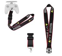 NUHFUFA Cordino da collo con clip in metallo compatibile con telecomando DJI FPV 3/2, cordino da spalla in nylon intrecciato con slogan di avviso di sicurezza in volo, accessori per telecomando, Nero