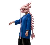 Nuhjytgf Costume Peluche Scheletro Di Dinosauro, Copricapo Teschio 3D Realistico, 1 Pezzo, Cosplay Di Dinosauro, Vestito Da Scheletro, Design Morbido E Indossabile, Per Halloween E Feste