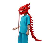 Nuhjytgf Costume Peluche Scheletro Di Dinosauro, Copricapo Teschio 3D Realistico, 1 Pezzo, Cosplay Di Dinosauro, Vestito Da Scheletro, Design Morbido E Indossabile, Per Halloween E Feste