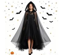 Nuhjytgf Mantello Da Per Costume Cappa Cosplay Lunga In Mesh Traspirante | Mantella Incappucciata Per Festival, Feste, Matrimonio, Carnevale, Casa, Palco, Spettacolo, Scuola, Ballo In Maschera